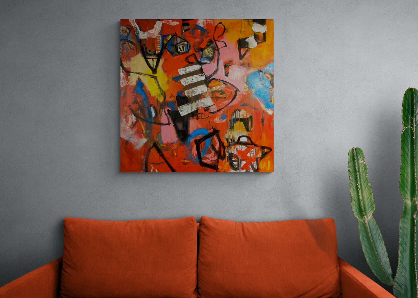 Red Outpour 90 x 90 x 5 cm