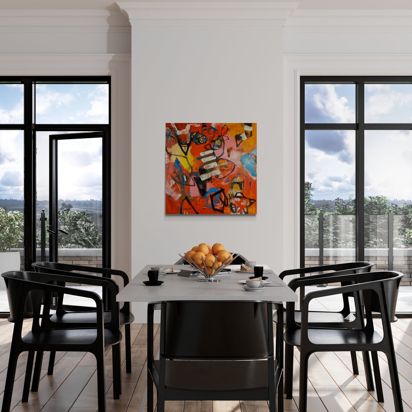 Red Outpour 90 x 90 x 5 cm