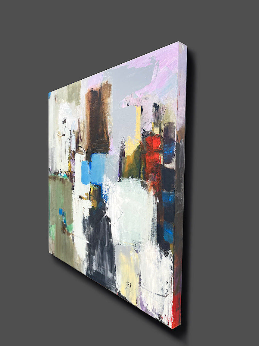 Rivers edge meets the City  90 x 90 x 4.5 cm  [ 35 x 35 x .75 ‘’ ]