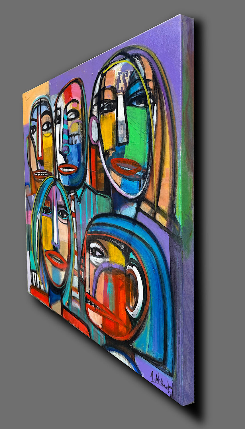 Long Time Friends  - acrylic on canvas  90 x 90 x 5 cm