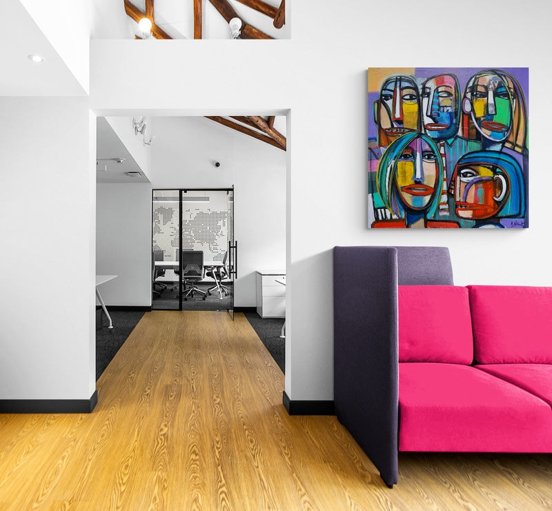 Long Time Friends  - acrylic on canvas  90 x 90 x 5 cm