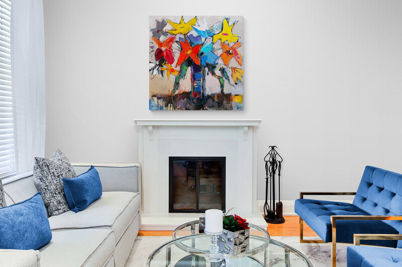 Electric Bloom 90 x 90 x4.8 cm