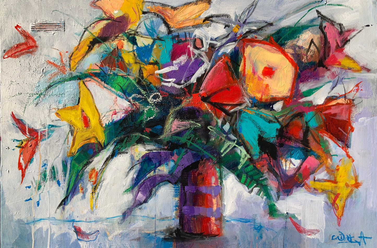 Fresh Flowers, 91 x 61 x 4 cm