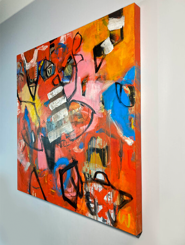 Red Outpour 90 x 90 x 5 cm