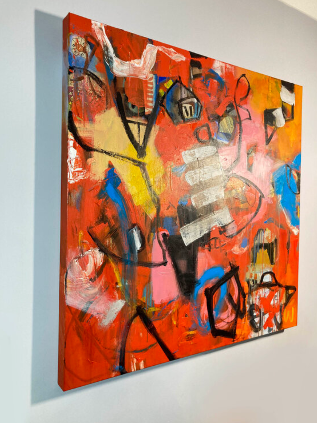 Red Outpour 90 x 90 x 5 cm