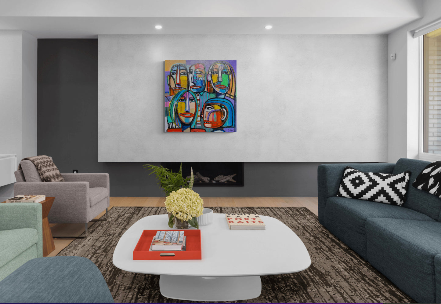 Long Time Friends  - acrylic on canvas  90 x 90 x 5 cm